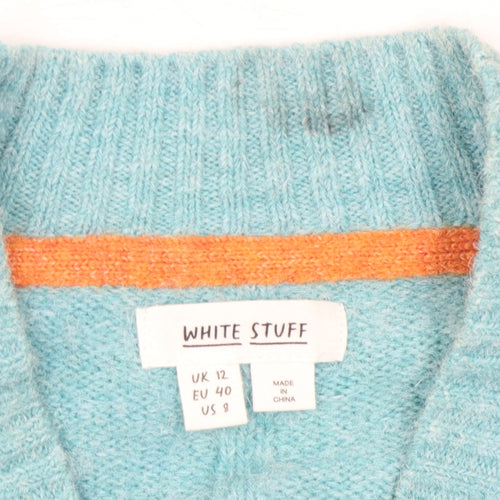 White Stuff Women's Blue Cardigan Size 12 V-Neck