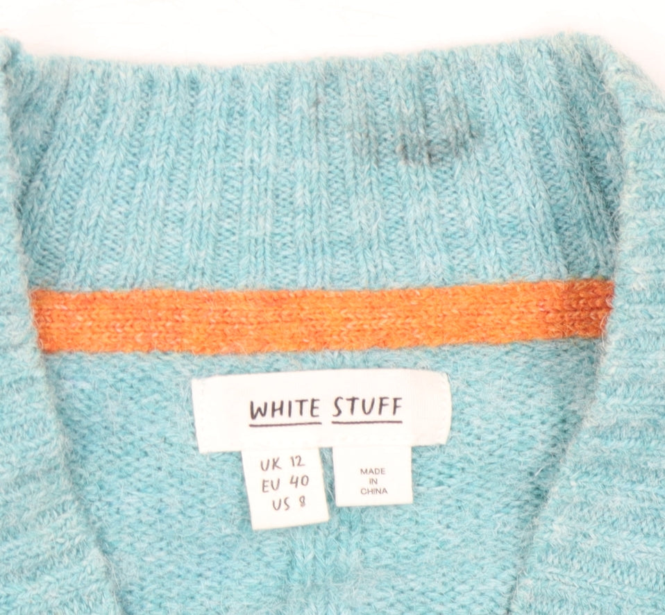 White Stuff Women's Blue Cardigan Size 12 V-Neck
