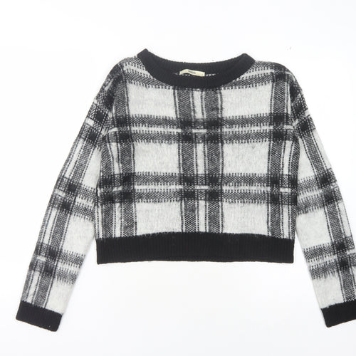 Oasis Women's Black Check Knit Jumper Size 14