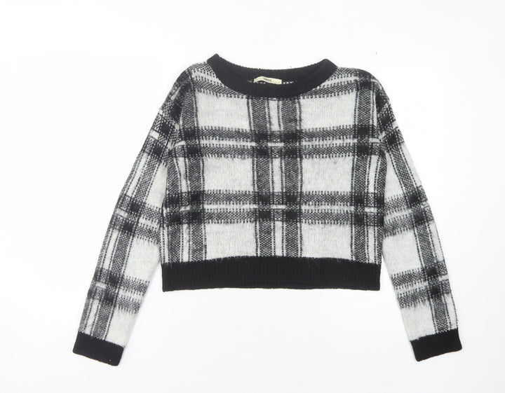 Oasis Women's Black Check Knit Jumper Size 14