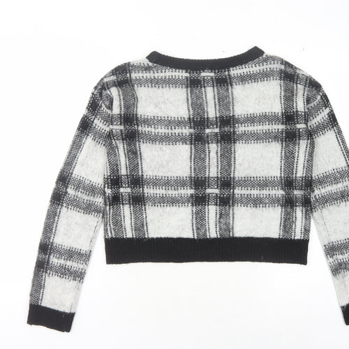 Oasis Women's Black Check Knit Jumper Size 14