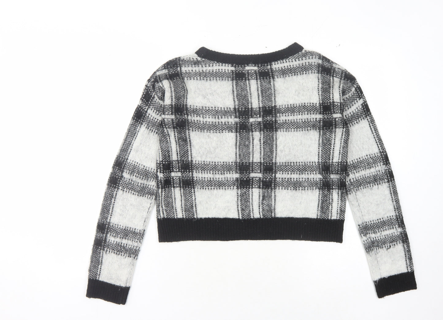 Oasis Women's Black Check Knit Jumper Size 14