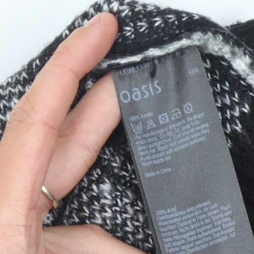 Oasis Women's Black Check Knit Jumper Size 14