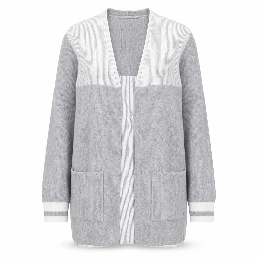 Front view of Betty & Co Grey Women's Cardigan, size 8
