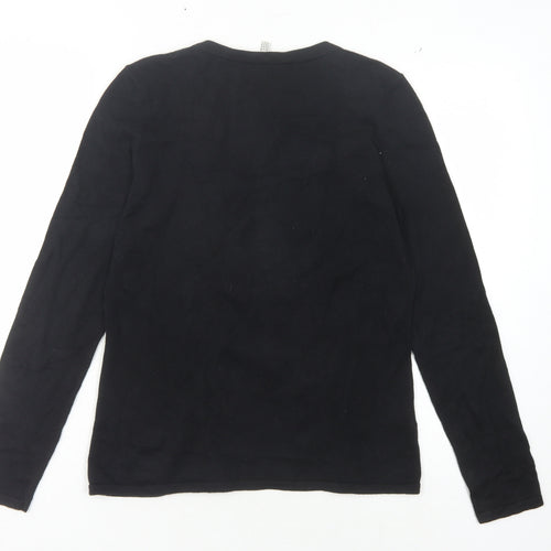 Laura Ashley Women's Black Striped Cardigan Size 14