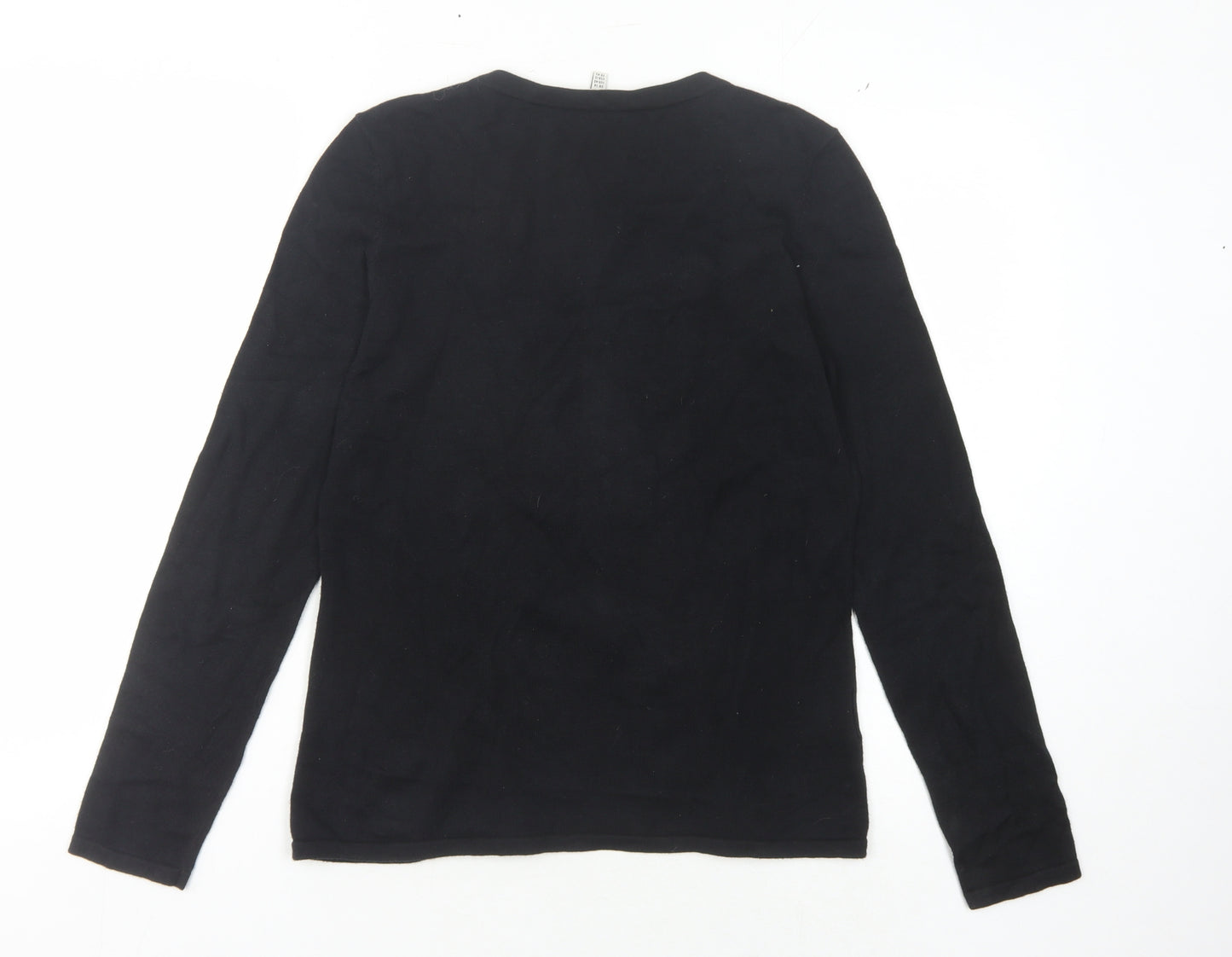 Laura Ashley Women's Black Striped Cardigan Size 14