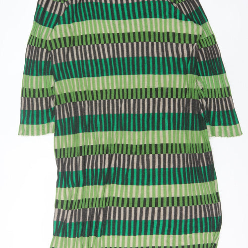 Warehouse Women's Green Striped Dress 2XL