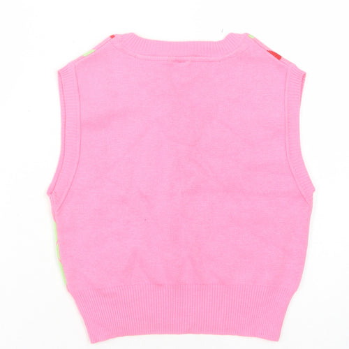 Urban Outfitters Women's Pink Sleeveless Argyle Vest S