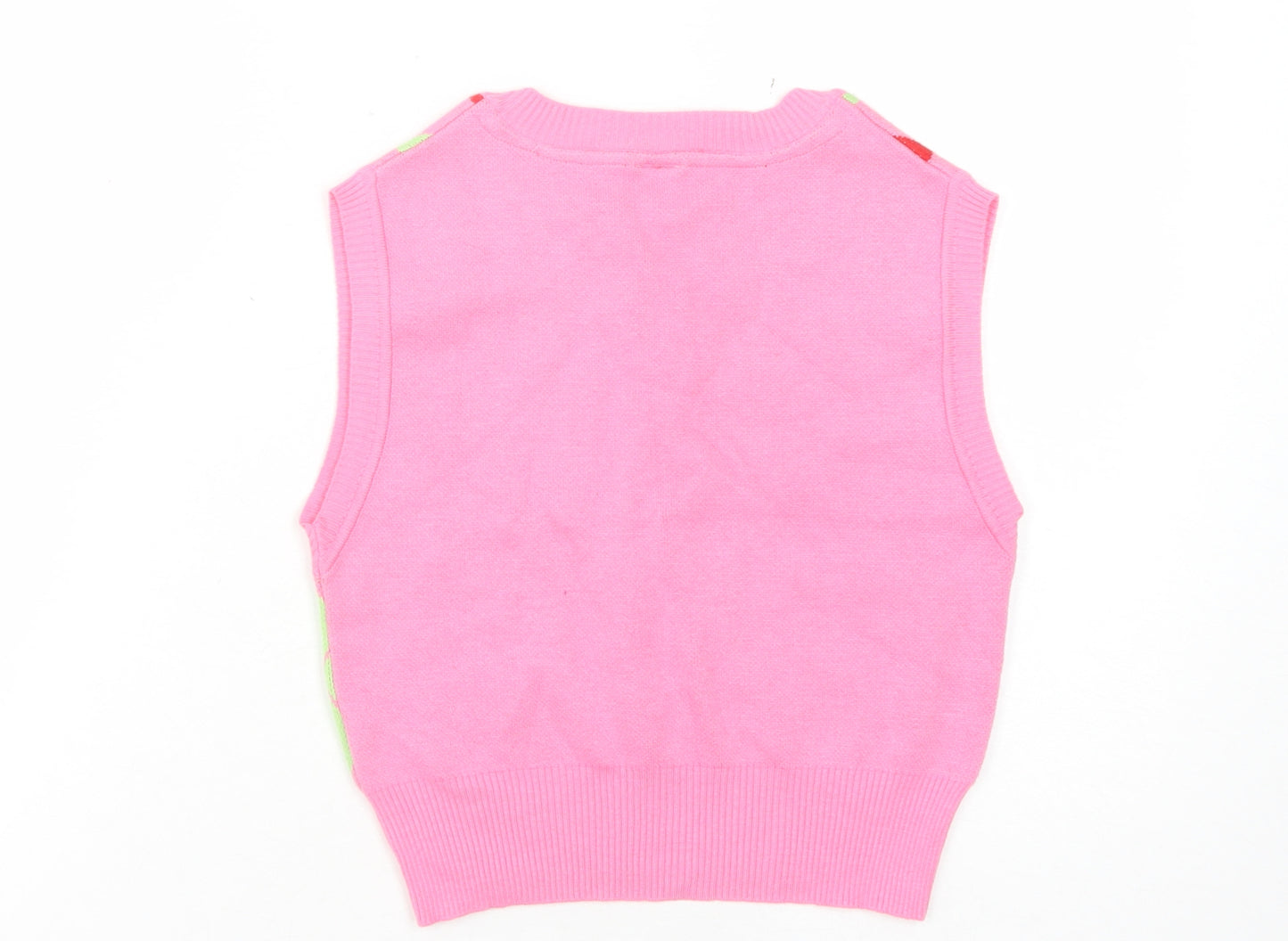 Urban Outfitters Women's Pink Sleeveless Argyle Vest S