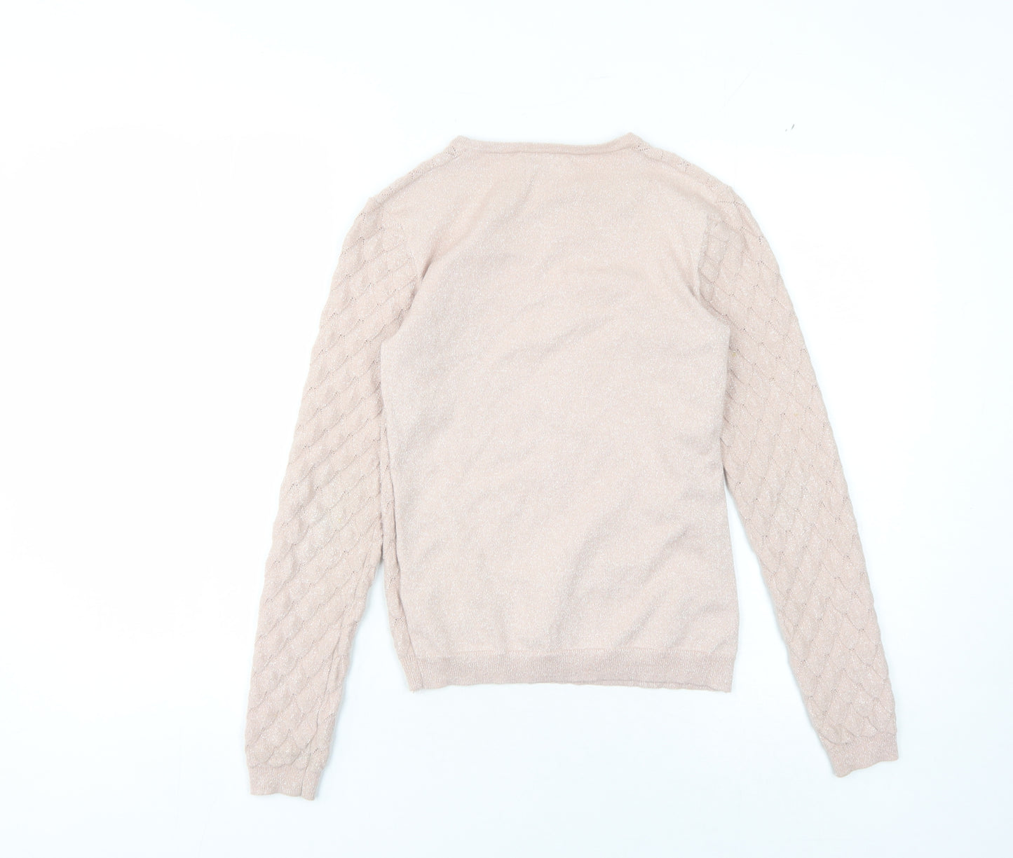 Warehouse Beige Crew Neck Women's Pullover Jumper, Size 6