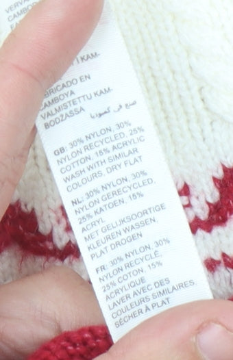 FatFace Women's Red Fair Isle Christmas Jumper, Size 10