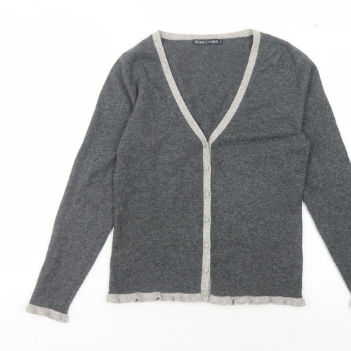 WoolOvers Women's Grey Cardigan S Merino Wool Cashmere