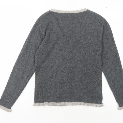 WoolOvers Women's Grey Cardigan S Merino Wool Cashmere