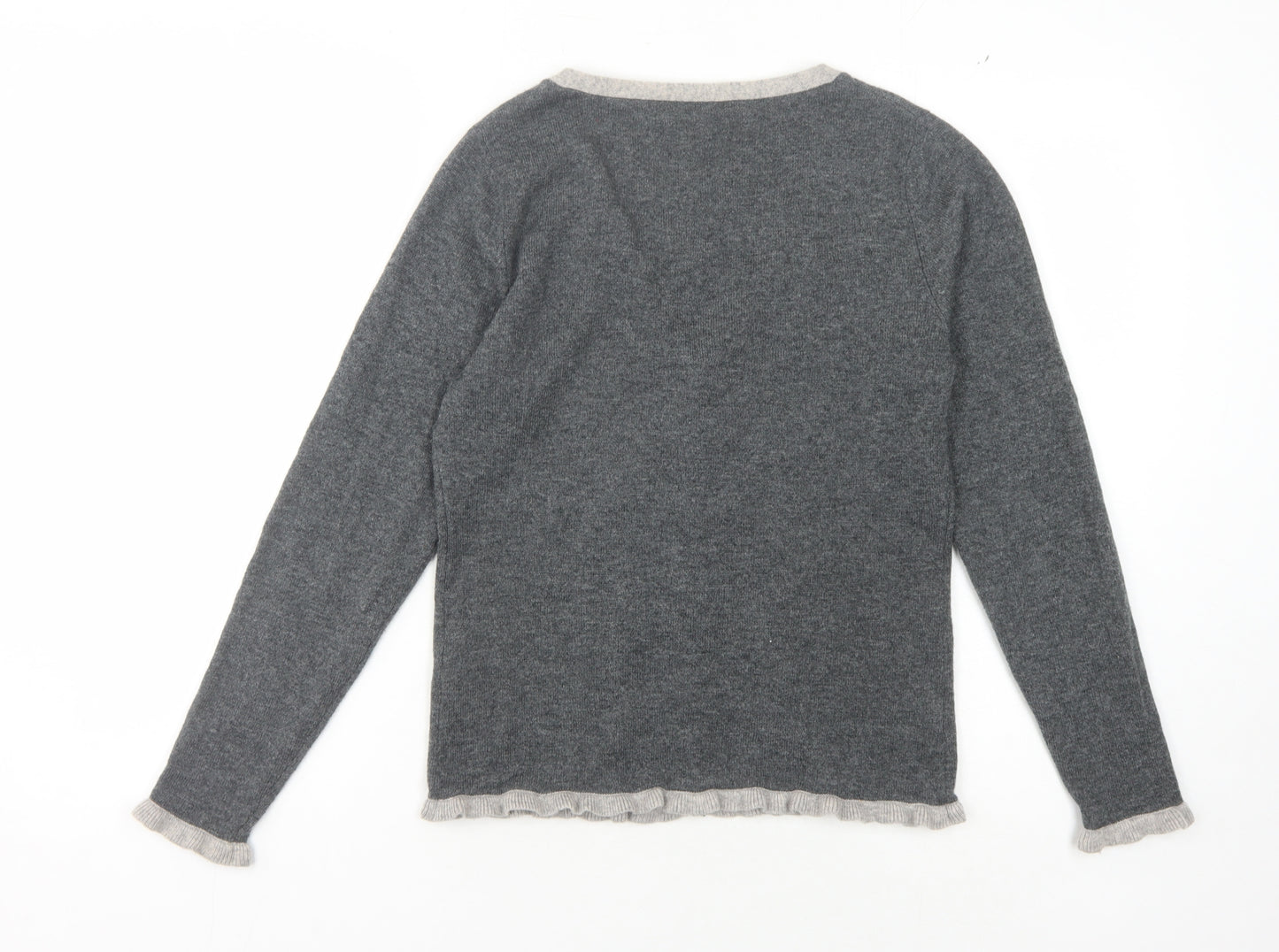 WoolOvers Women's Grey Cardigan S Merino Wool Cashmere