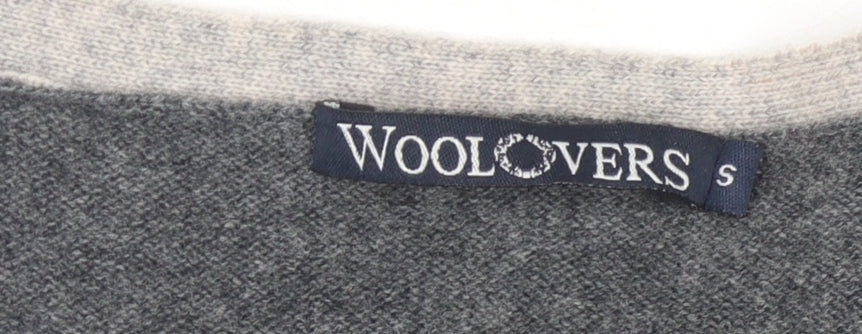 WoolOvers Women's Grey Cardigan S Merino Wool Cashmere