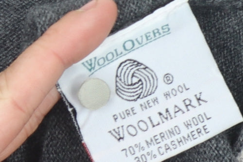 WoolOvers Women's Grey Cardigan S Merino Wool Cashmere