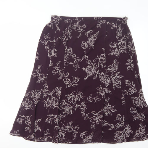 Jacques Vert Women’s Purple Floral Skirt, Size 18