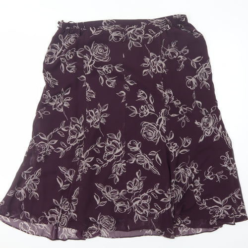Jacques Vert Women’s Purple Floral Skirt, Size 18