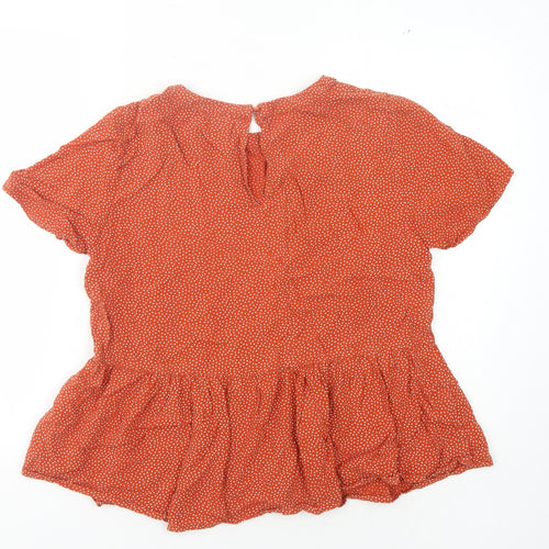 VILA Women's Red Polka Dot Blouse Size 10