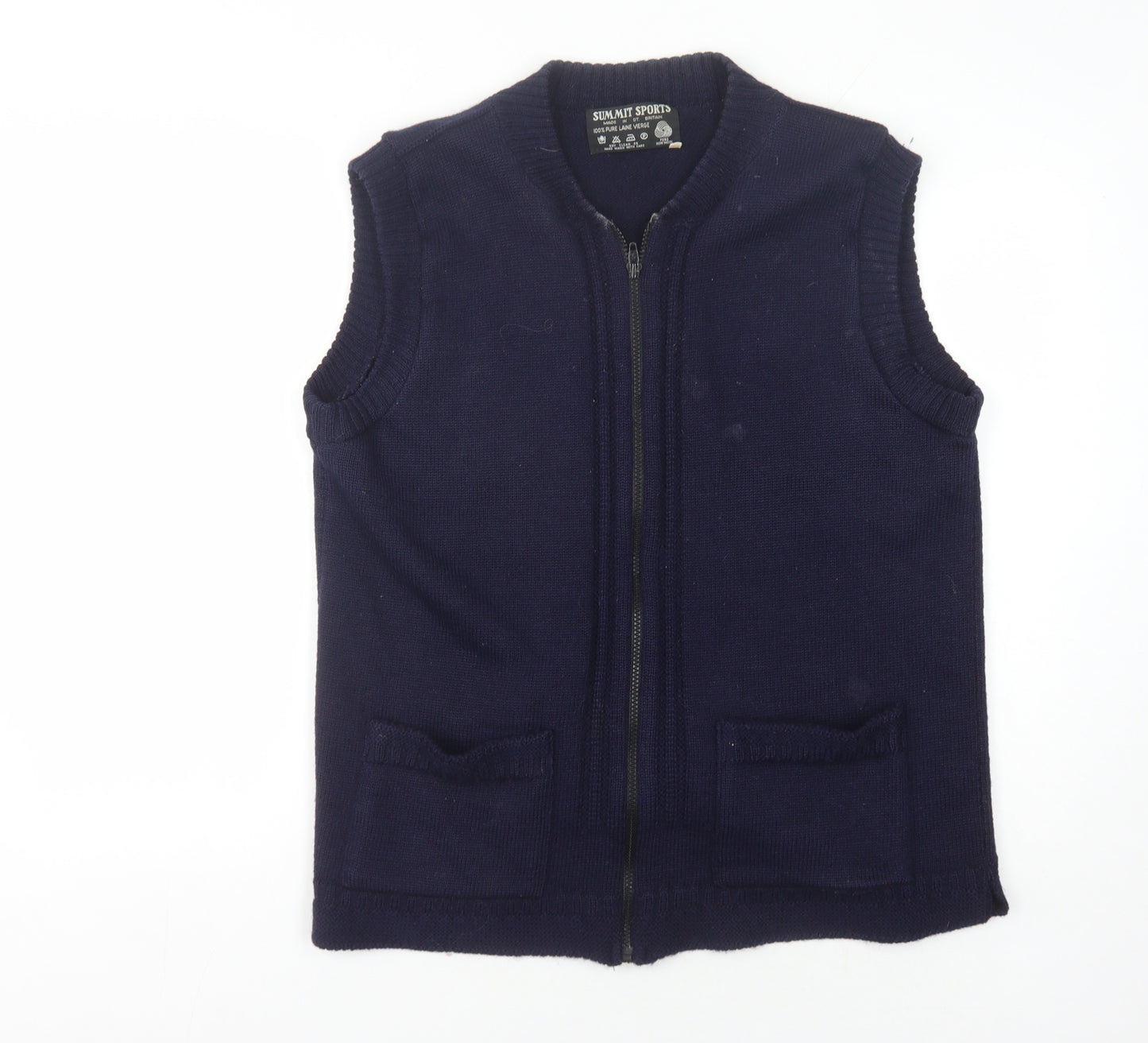 Summit Sports Men's Blue Wool Vest L Regular Fit