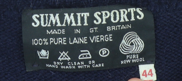 Summit Sports Men's Blue Wool Vest L Regular Fit