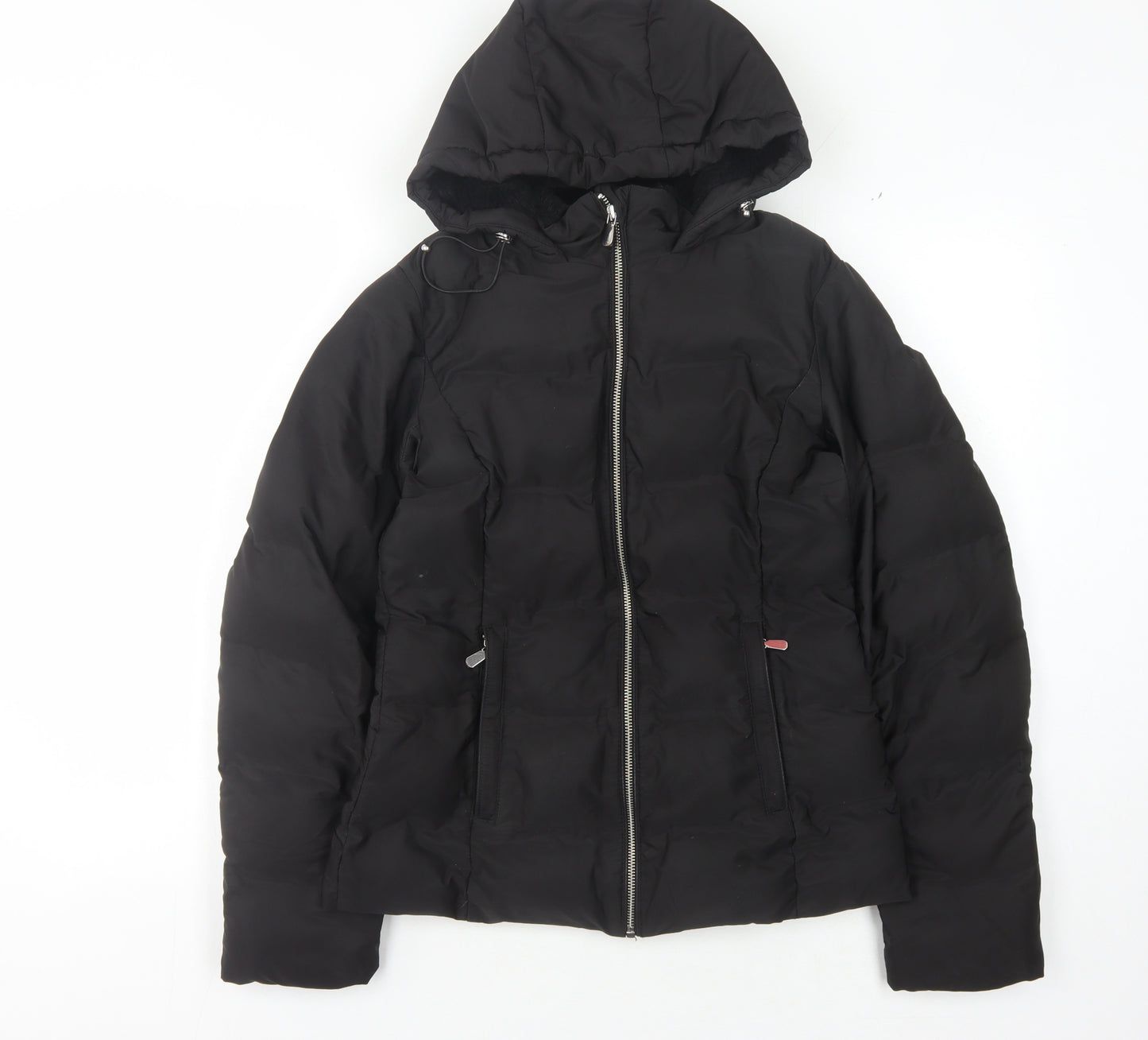 Zara Women's Black XS Puffer Jacket, Hooded, Casual Winter Coat
