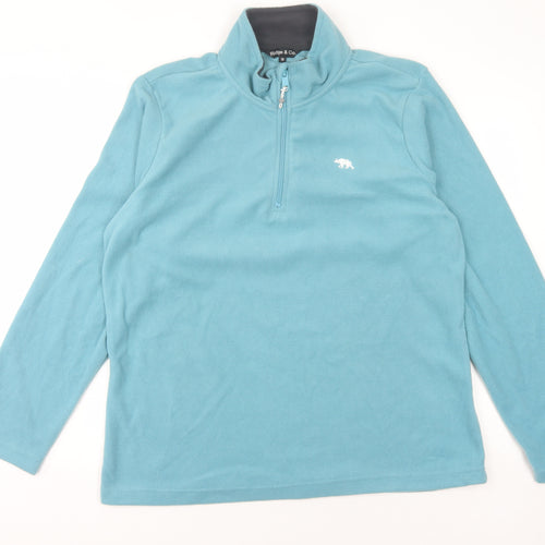 Ridge & Co. Blue Unisex 1/4 Zip Fleece Pullover Sweatshirt