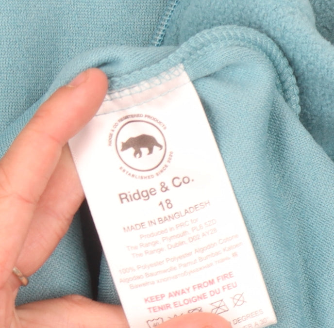 Ridge & Co. Blue Unisex 1/4 Zip Fleece Pullover Sweatshirt