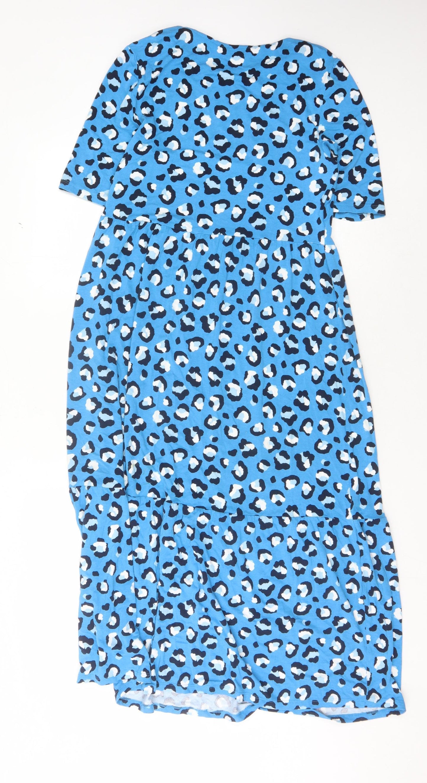 Marks and Spencer Blue Animal Print A-Line Dress Size 10