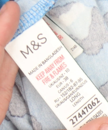 Marks and Spencer Blue Animal Print A-Line Dress Size 10