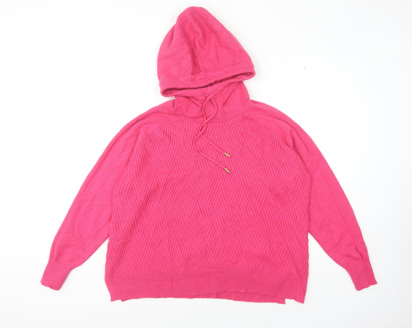 Next Women's Pink Hooded Wool Jumper, Size L
