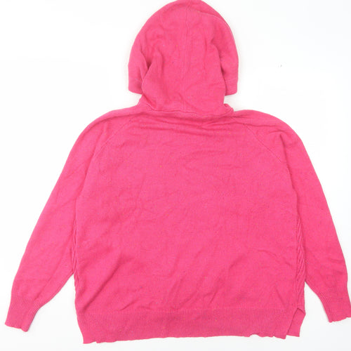 Next Women's Pink Hooded Wool Jumper, Size L