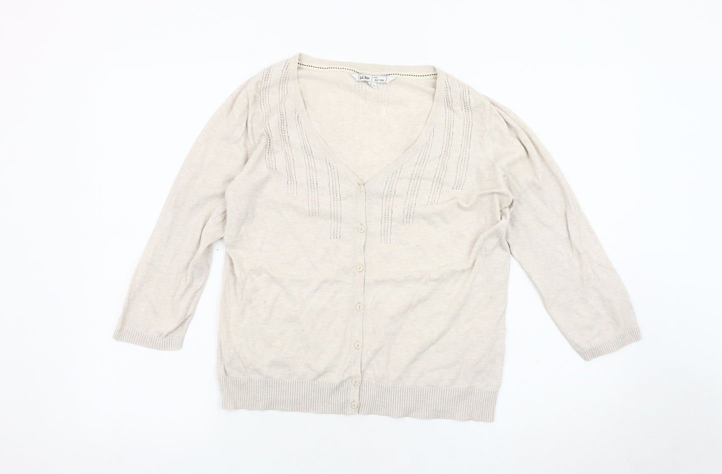 Fat Face Women's Beige Cardigan Size 14 V-Neck