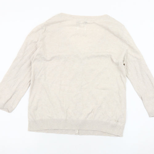 Fat Face Women's Beige Cardigan Size 14 V-Neck