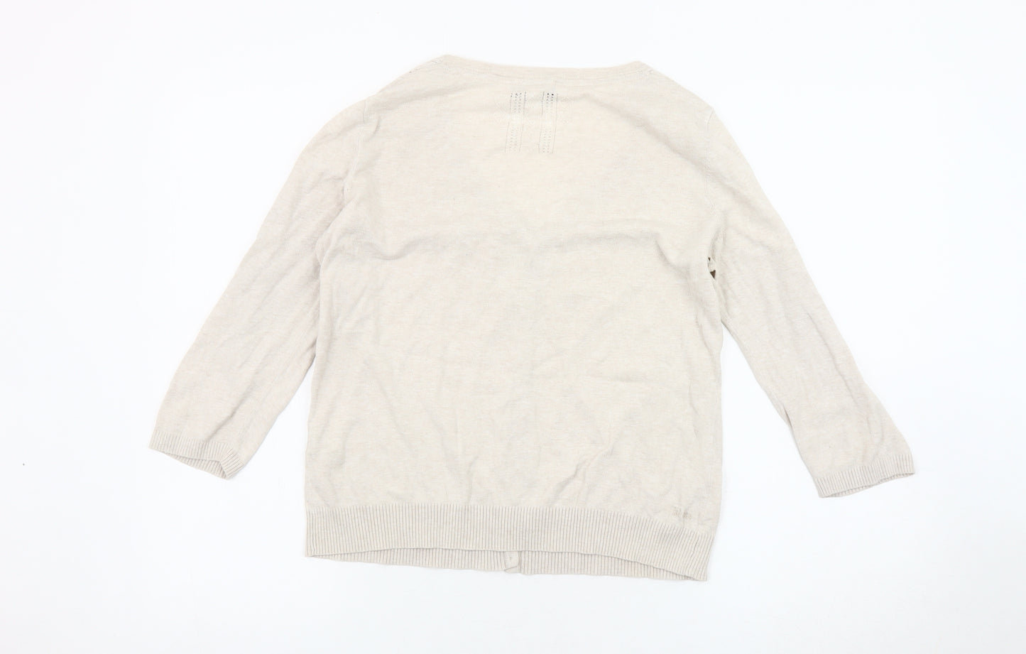 Fat Face Women's Beige Cardigan Size 14 V-Neck