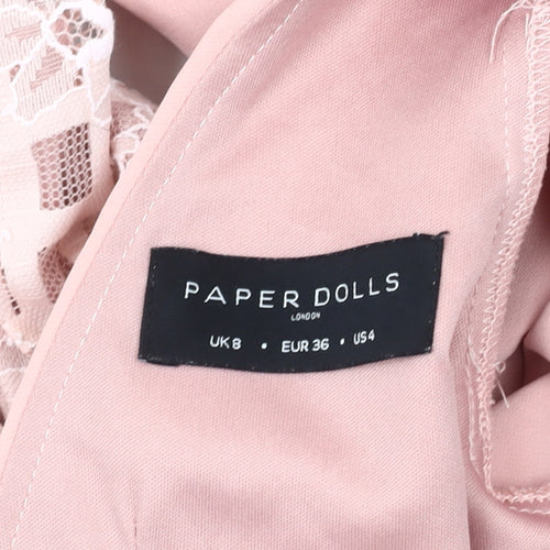 Paper Dolls Pink Lace Bodycon Dress UK 8