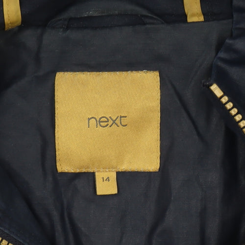Next Women's Blue Hooded Parka Jacket Size 14