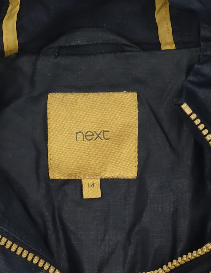 Next Women's Blue Hooded Parka Jacket Size 14