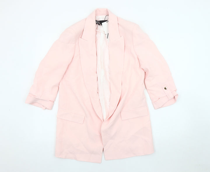 Zara Women's Pink Blazer Size 8 Classic Notch Lapel