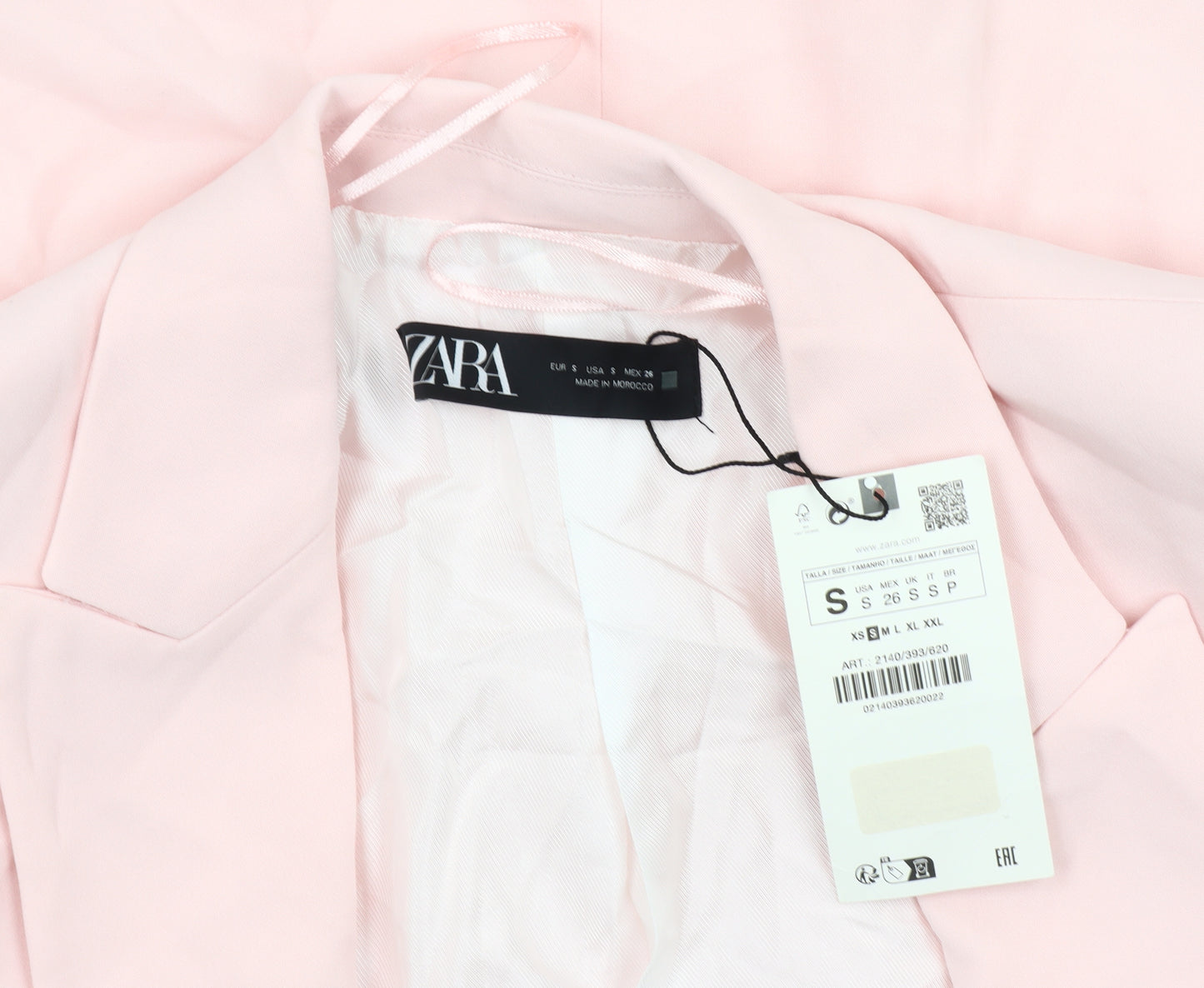 Zara Women's Pink Blazer Size 8 Classic Notch Lapel