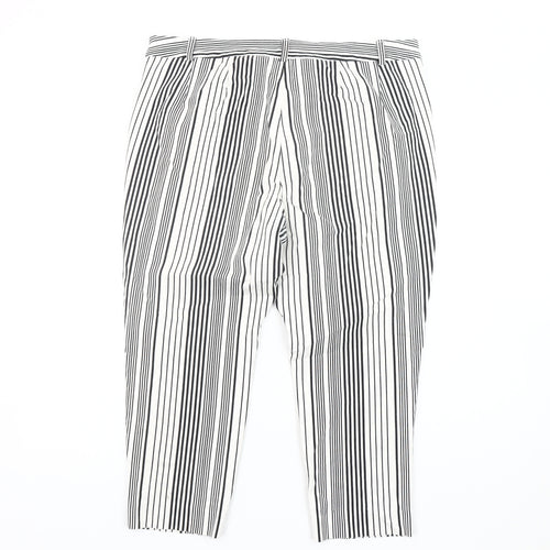 Marks and Spencer Women's Ivory Striped Trousers Size 16
