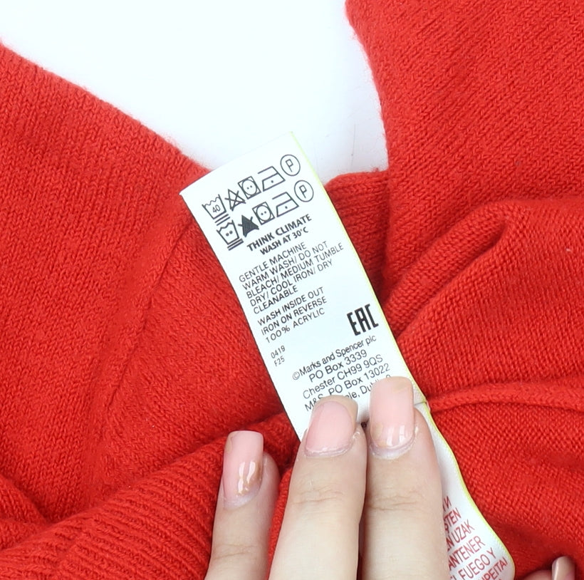 Marks and Spencer Women's Red Pullover Jumper Size 16