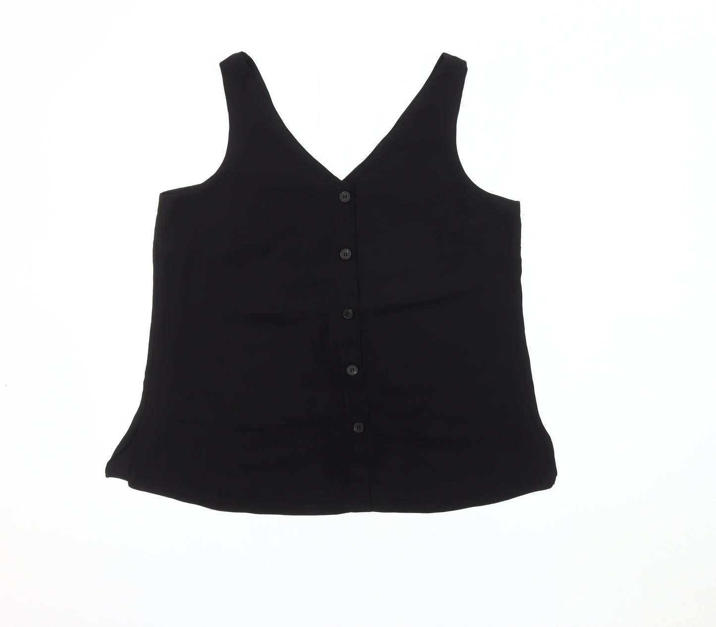 Wallis Women's Black V-Neck Sleeveless Blouse Size 14
