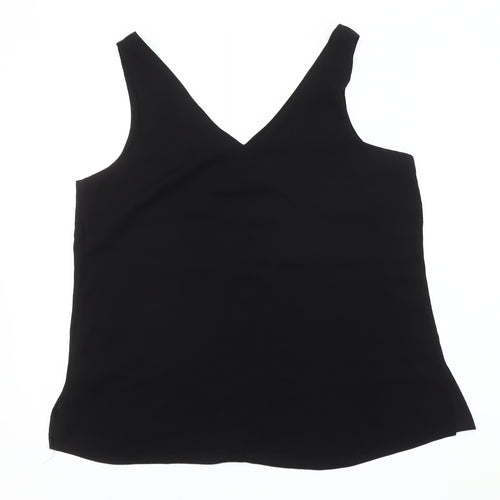 Wallis Women's Black V-Neck Sleeveless Blouse Size 14