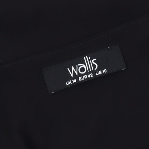 Wallis Women's Black V-Neck Sleeveless Blouse Size 14