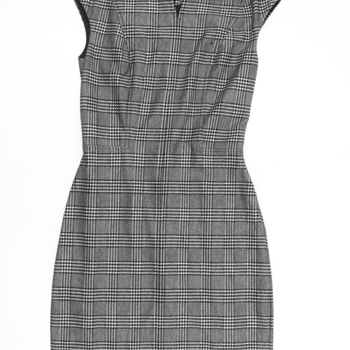 Mango Women's Grey Check Sheath Dress M