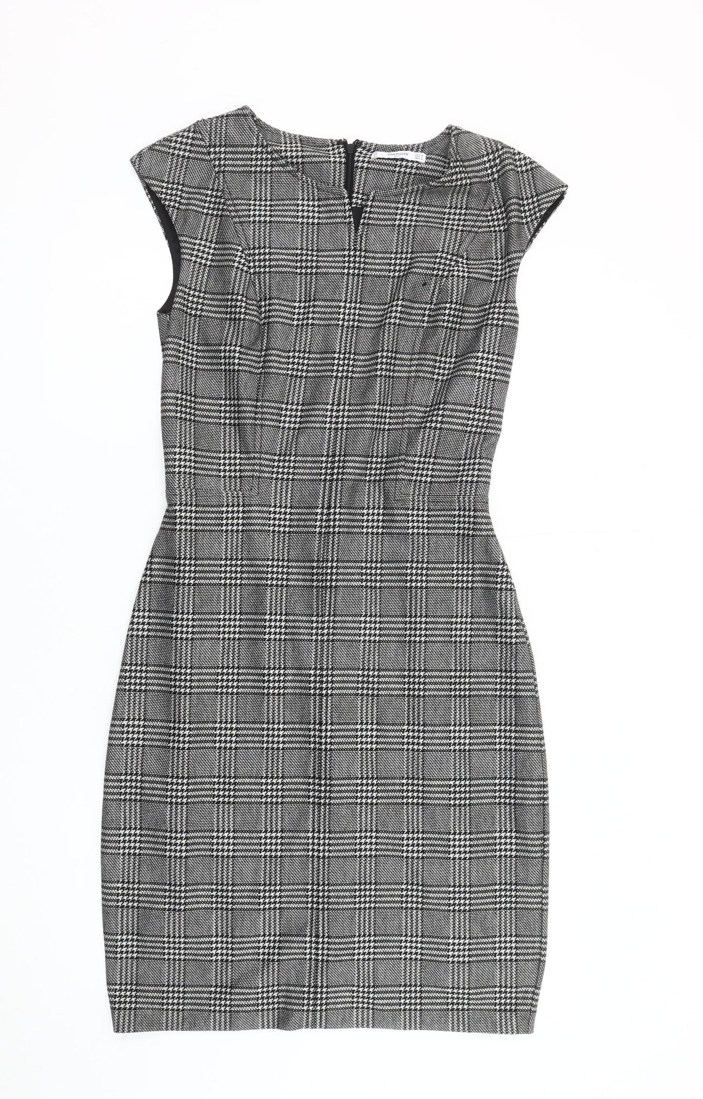 Mango Women's Grey Check Sheath Dress M