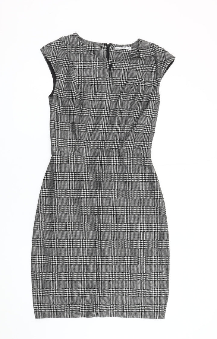 Mango Women's Grey Check Sheath Dress M