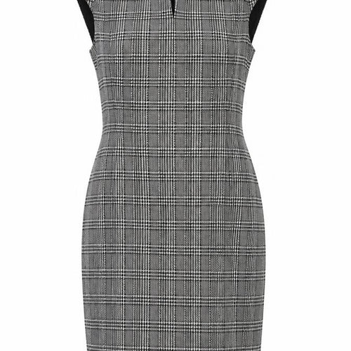 Mango Women's Grey Check Sheath Dress M