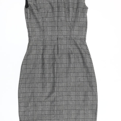 Mango Women's Grey Check Sheath Dress M